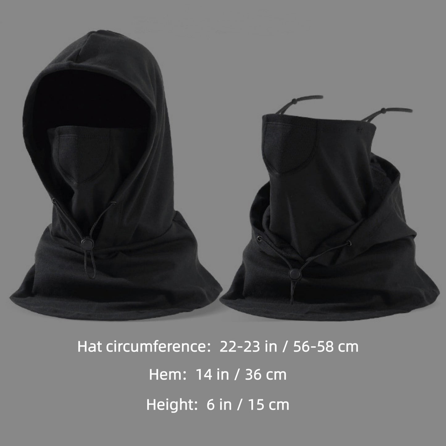 Anna-Kaci Unisex Lightweight Hooded Neck Gaiter with Adjustable Drawstring and Breathable Mesh Face Panel
