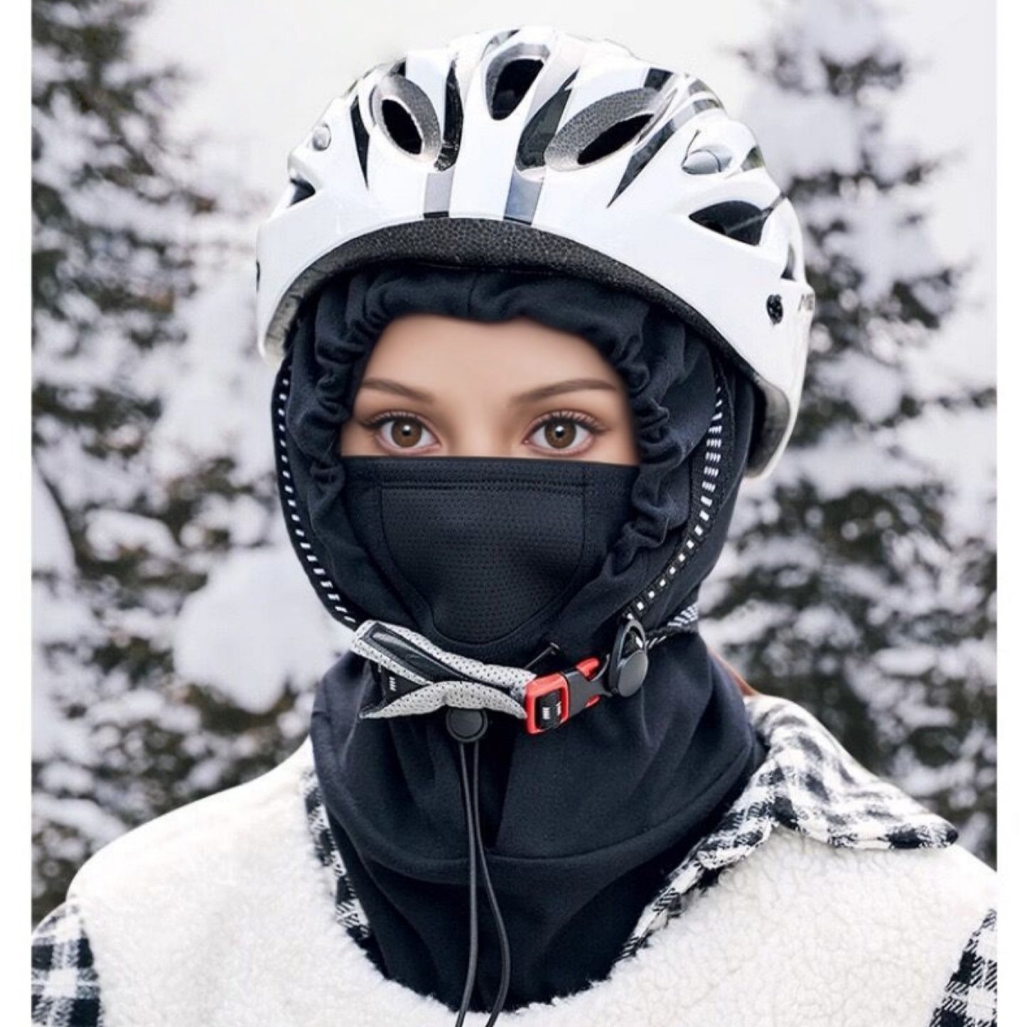 Anna-Kaci Unisex Lightweight Hooded Neck Gaiter with Adjustable Drawstring and Breathable Mesh Face Panel