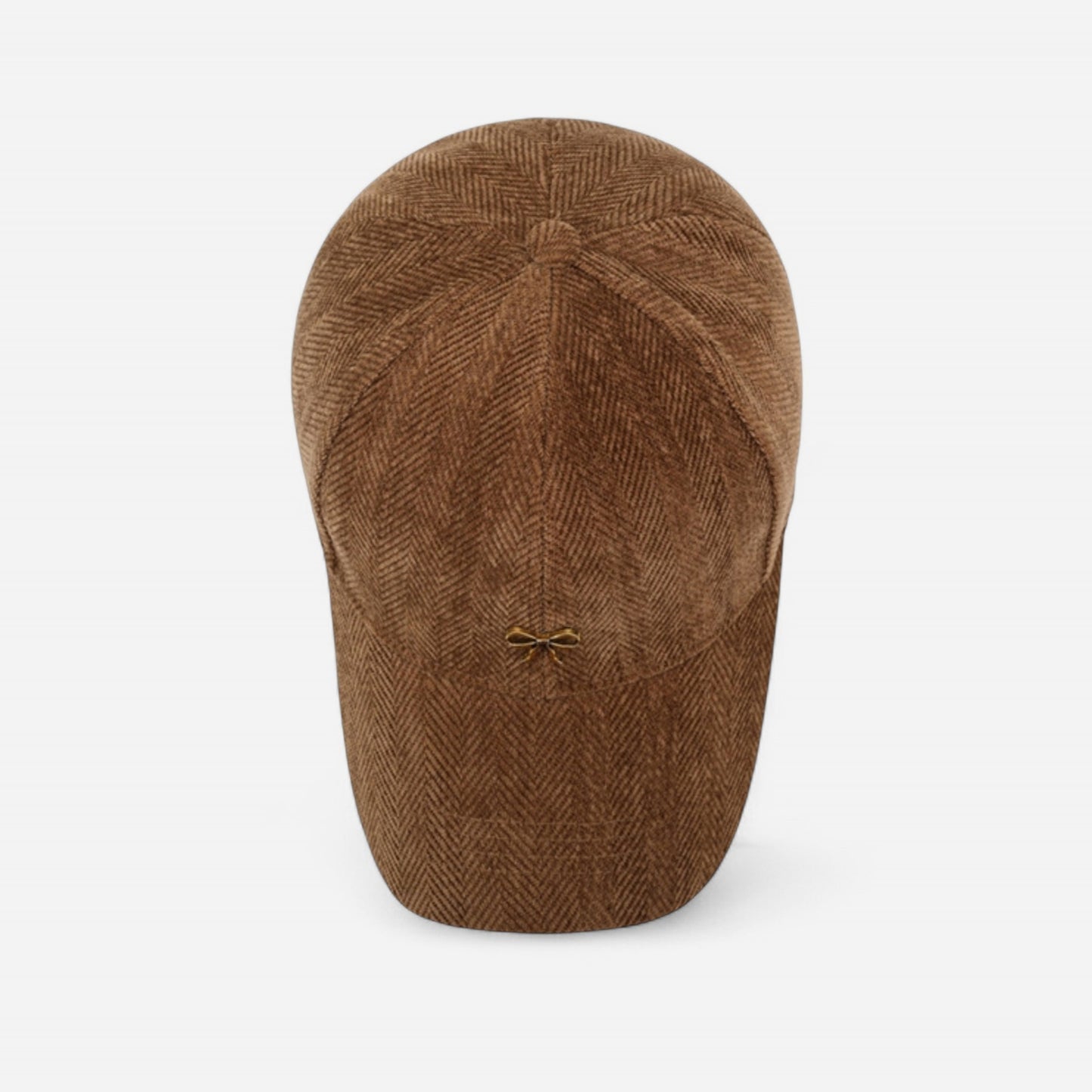 Anna-Kaci Women's Herringbone Baseball Cap with Bow Accent and Curved Brim