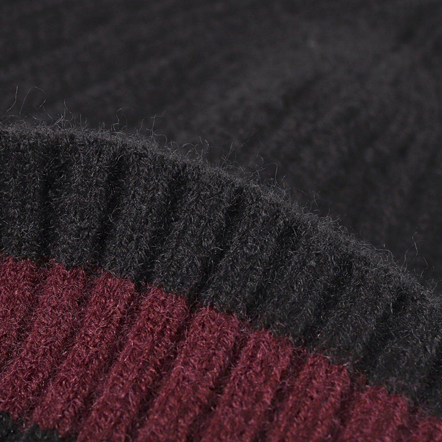 Anna-Kaci Unisex Rib Knit Beanie with Folded Cuff and Contrast Stripe Detail