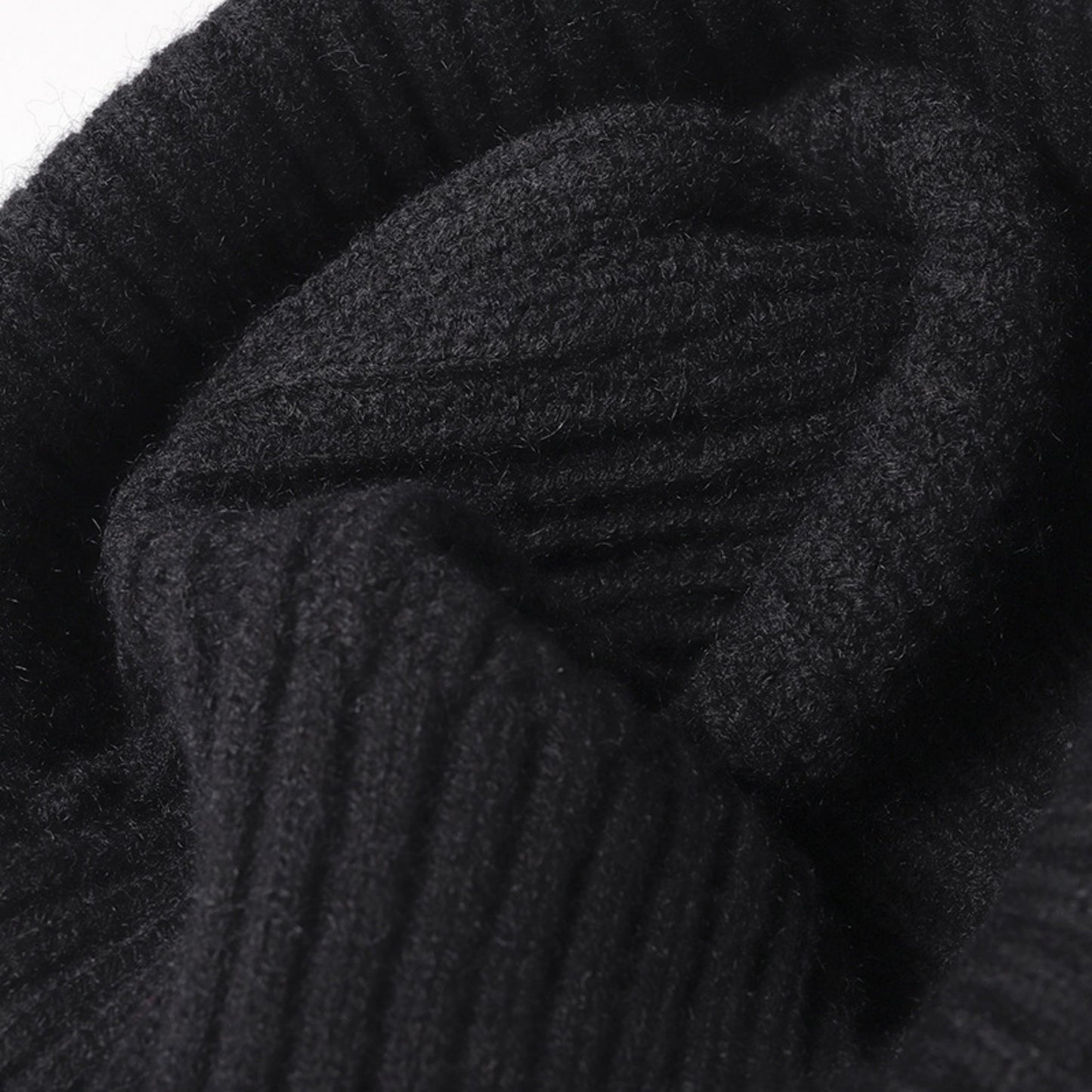 Anna-Kaci Unisex Rib Knit Beanie with Folded Cuff and Contrast Stripe Detail