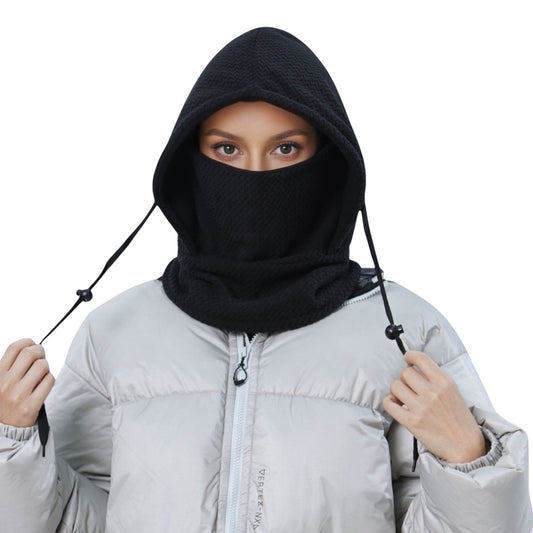Anna-Kaci Unisex Quilted Thermal Hood with Adjustable Drawstrings and Face Cover