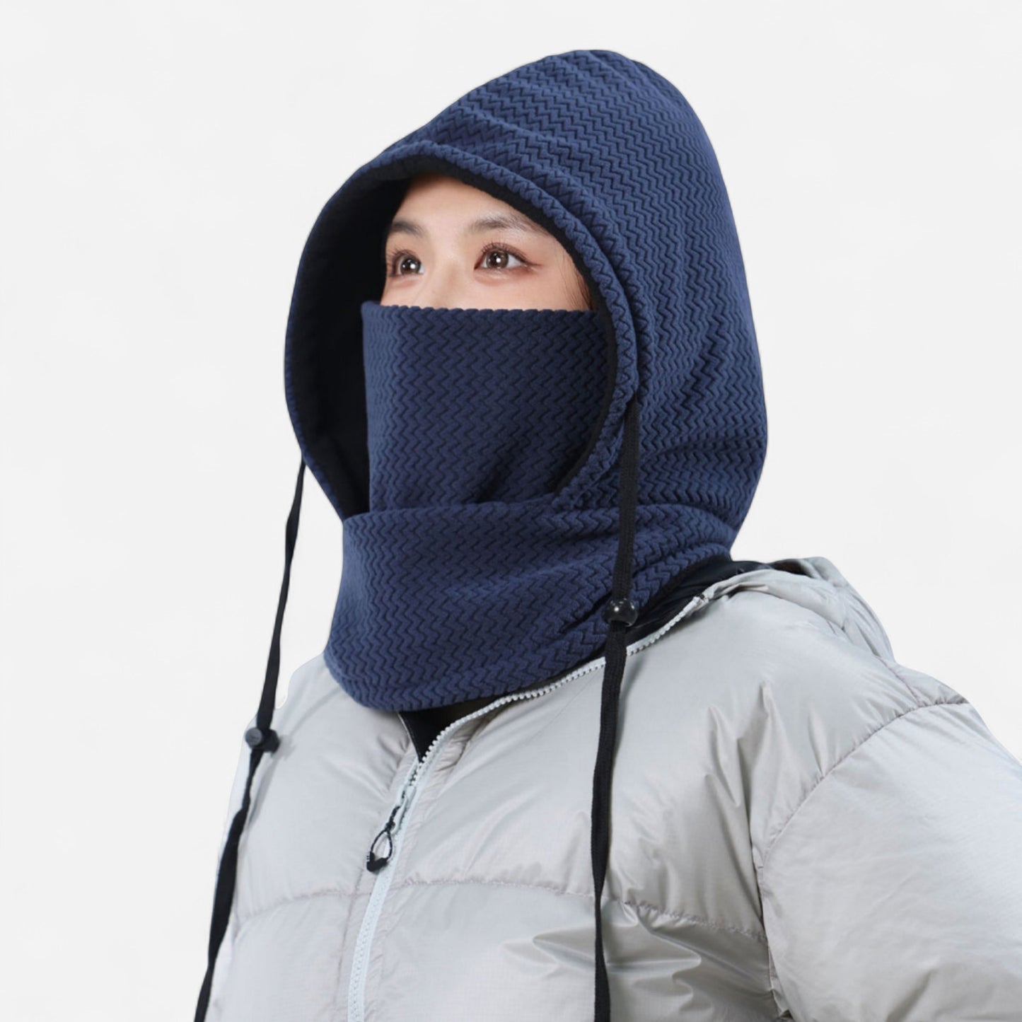 Anna-Kaci Unisex Quilted Thermal Hood with Adjustable Drawstrings and Face Cover