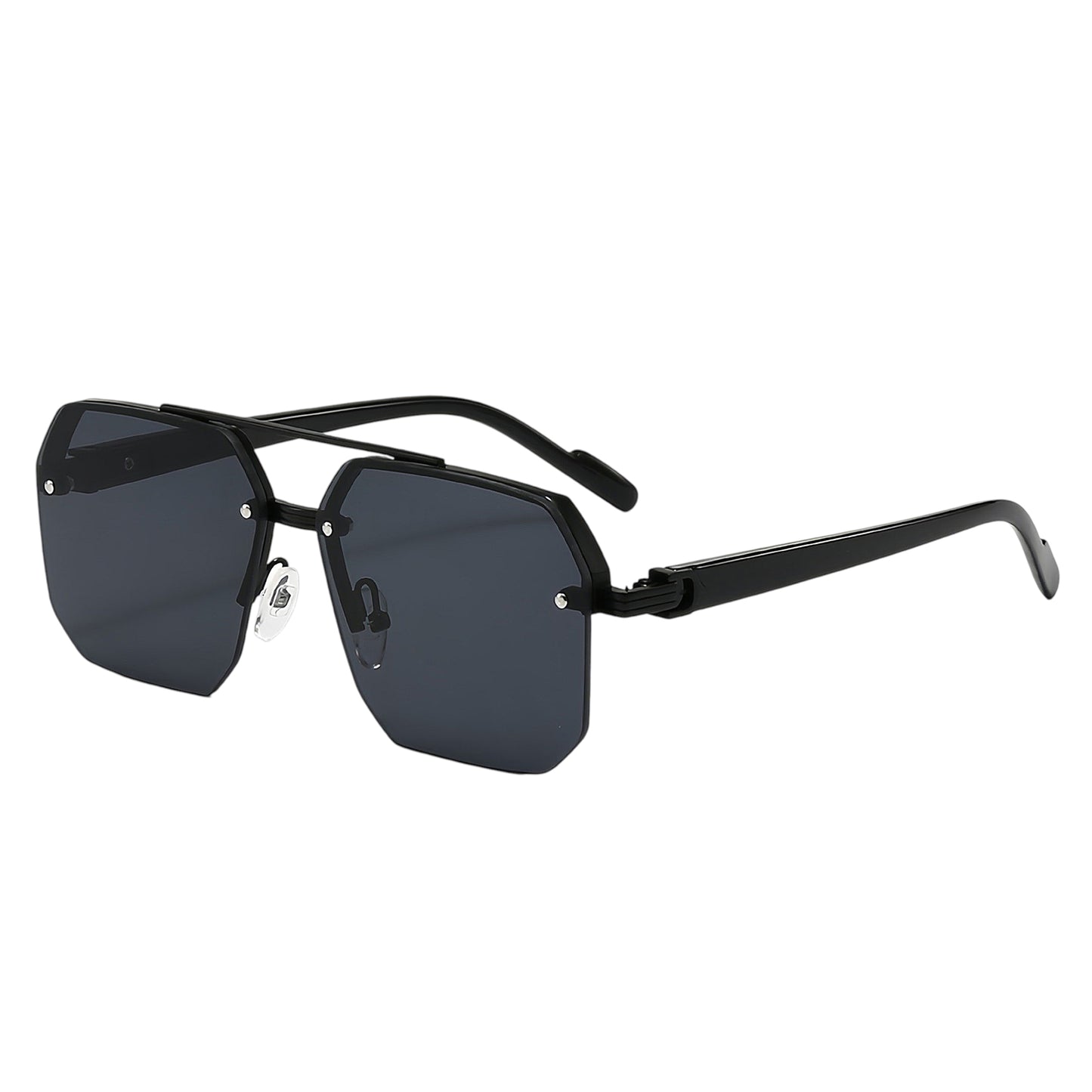 Anna-Kaci Women's Chic Trimmed Octagon Polarized Sunglasses UV400 Protection