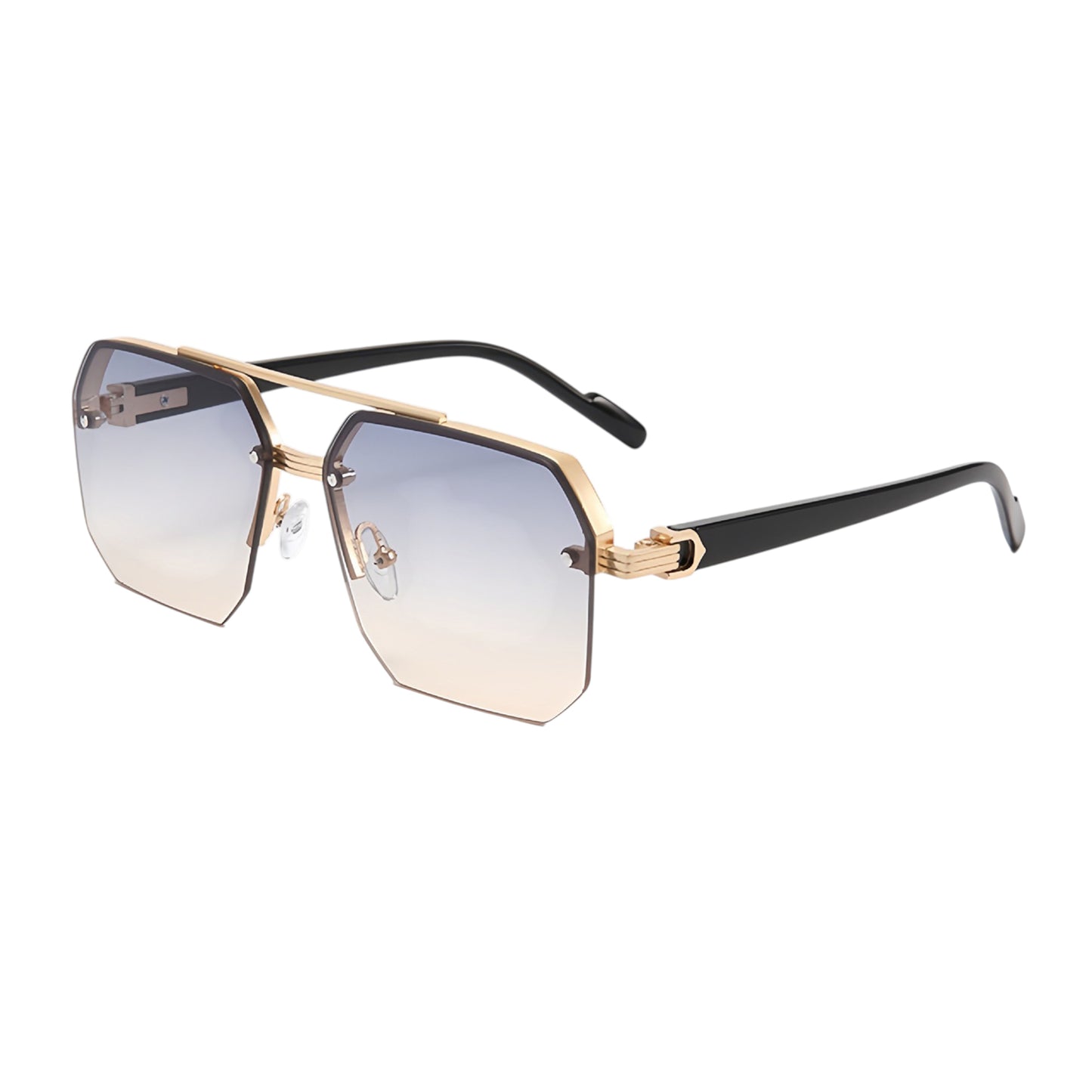 Anna-Kaci Women's Chic Trimmed Octagon Polarized Sunglasses UV400 Protection