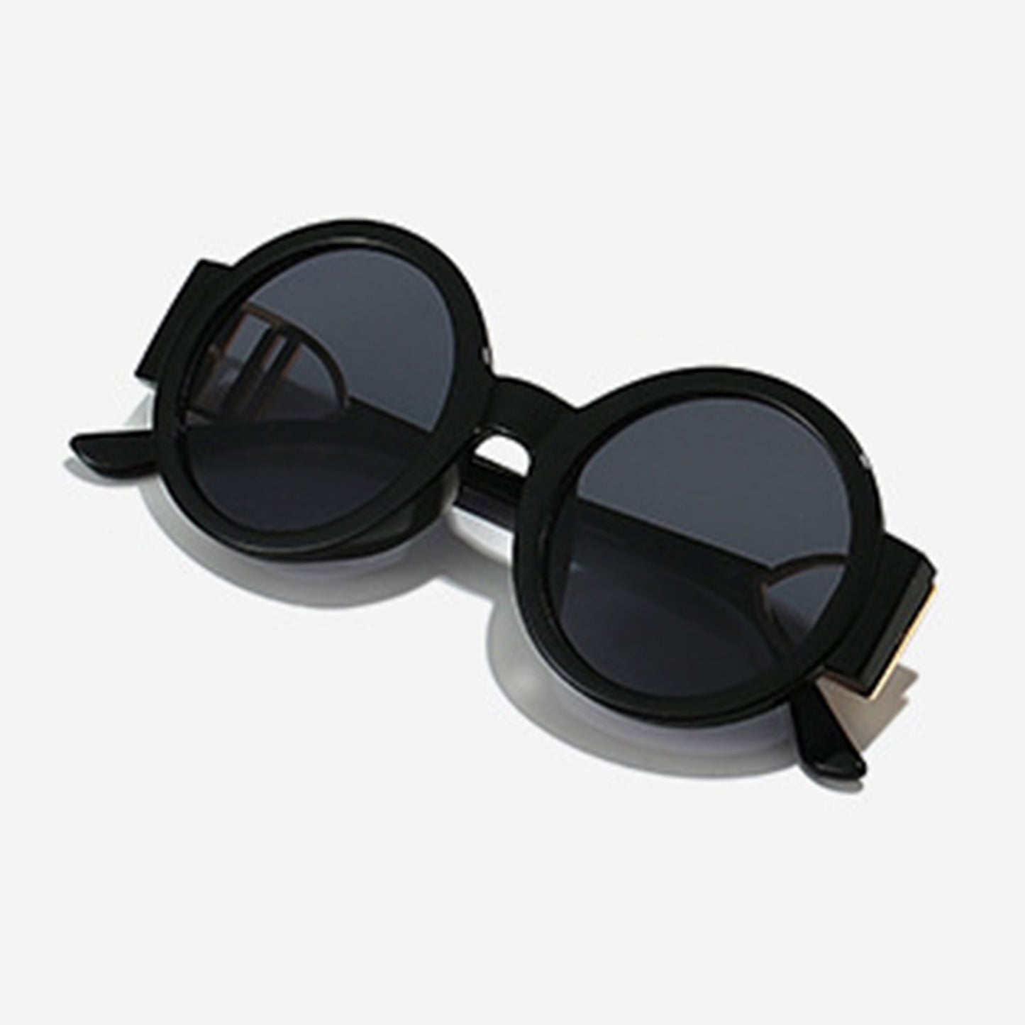Anna-Kaci Women's Round Frame Sunglasses with Gold Temple Hardware and UV400 Lenses for Retro Modern Style