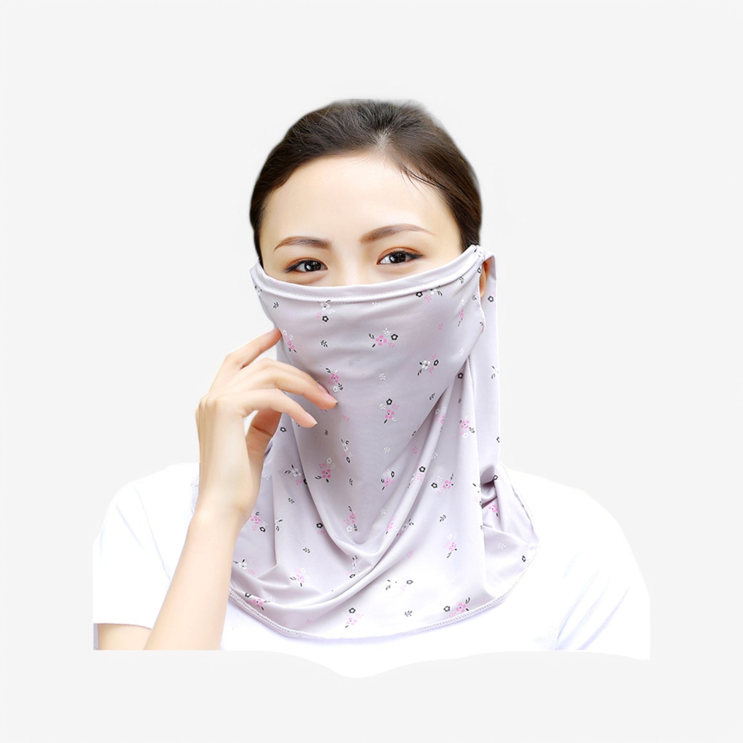 Anna-Kaci Women's Lightweight Face Cover Scarf with Floral Print