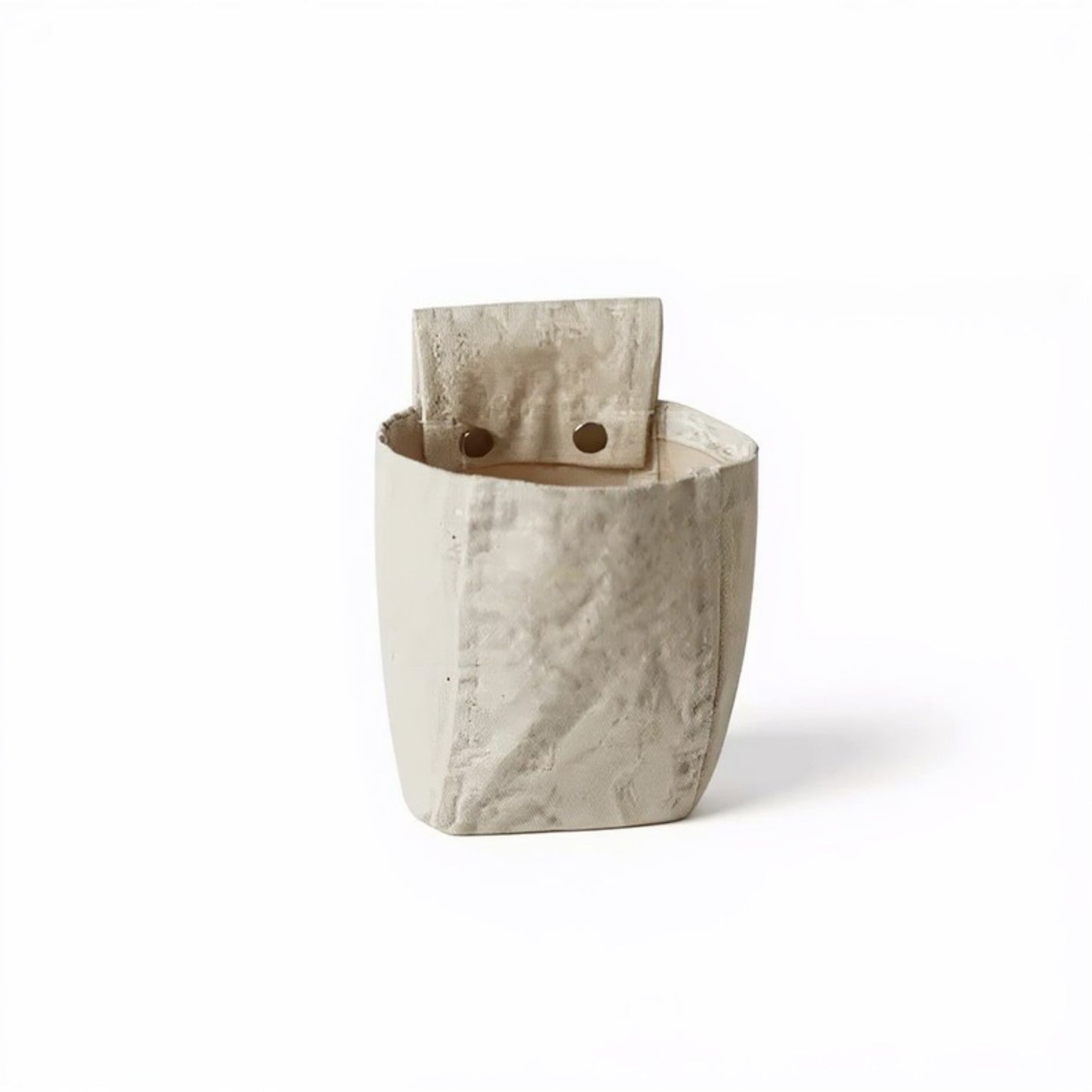 Anna-Kaci Hanging Wall Storage Basket with Front Pocket and Reinforced Canvas Construction