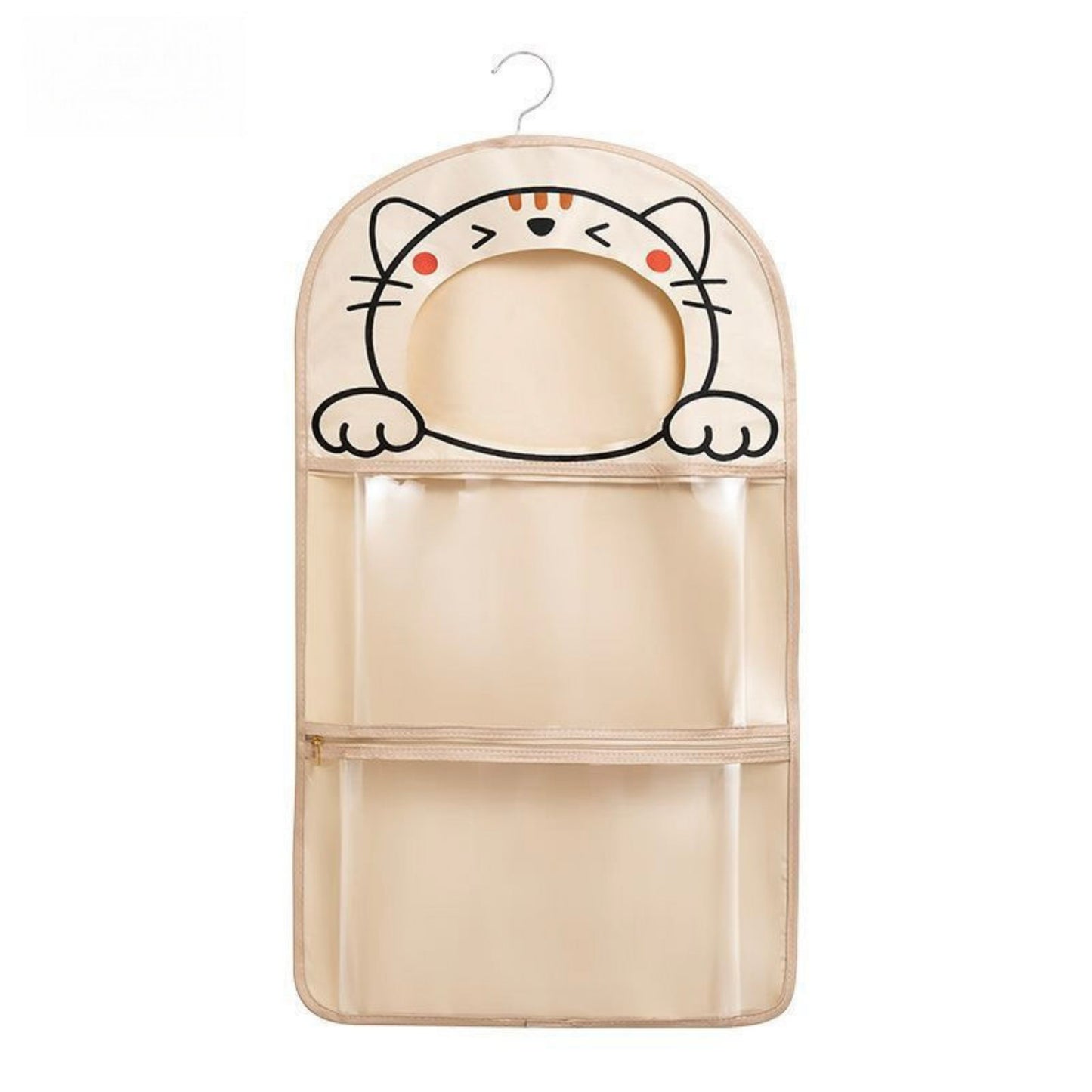 Anna-Kaci Hanging Cat Design Storage Organizer with Hook and Dual Compartments
