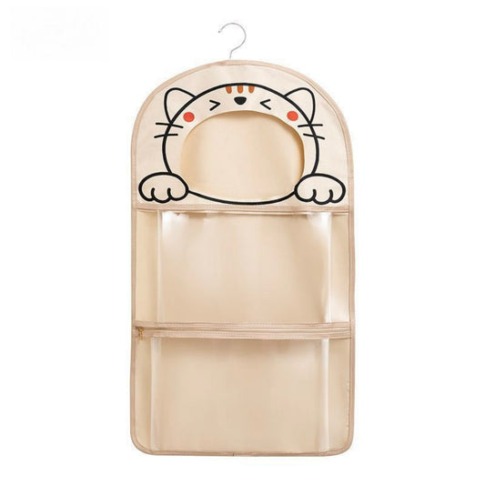 Anna-Kaci Hanging Cat Design Storage Organizer with Hook and Dual Compartments