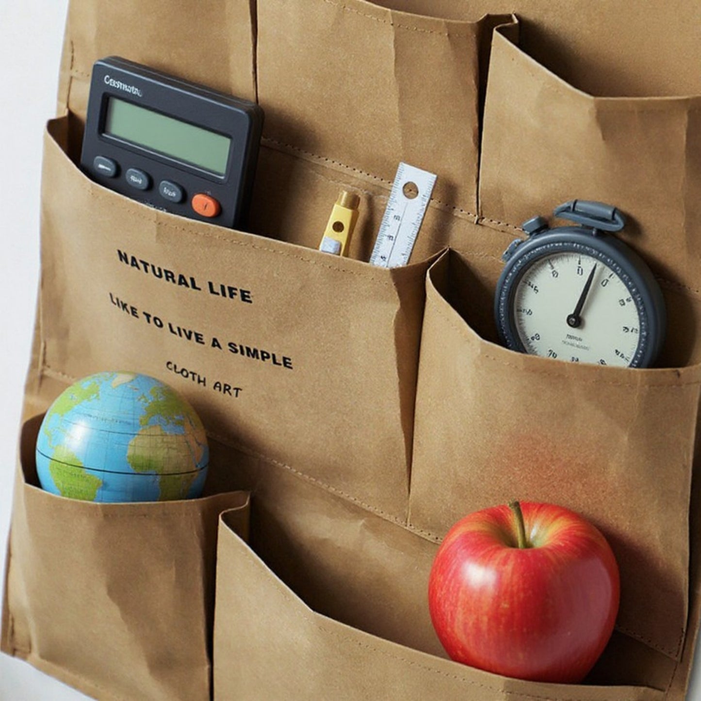 Anna-Kaci Multi-Pocket Hanging Wall Organizer with Durable Canvas Design