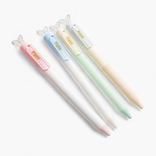 Anna-Kaci Set of 4 Butterfly Top Gel Ink Pens with Smooth Writing Tip