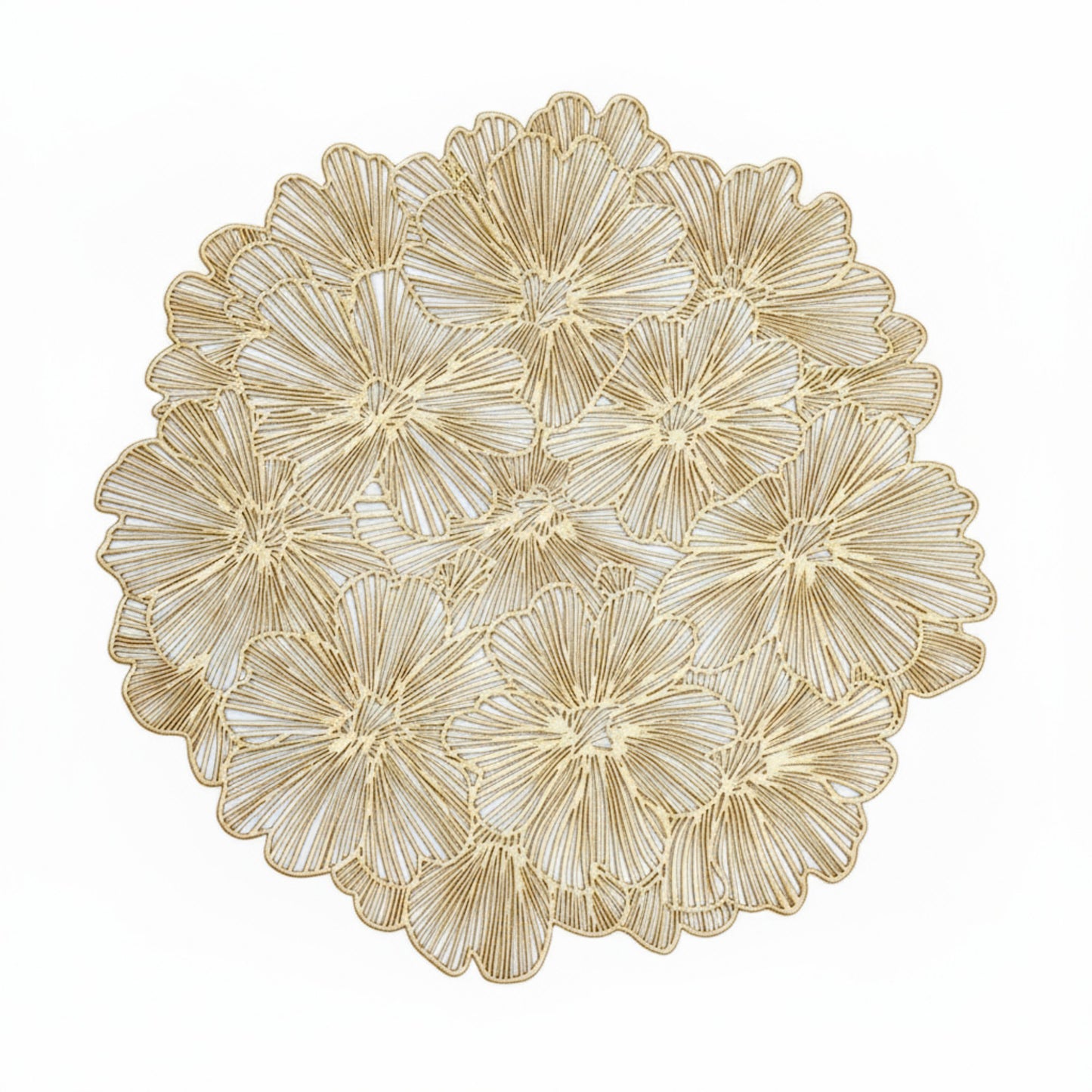Anna-Kaci Floral Cutout Round Placemat with Delicate Petal Detailing