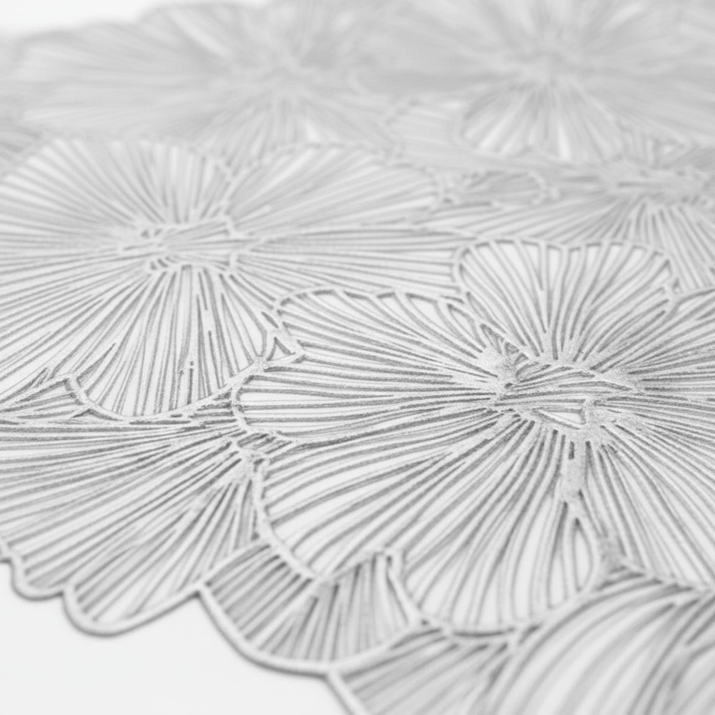 Anna-Kaci Floral Cutout Round Placemat with Delicate Petal Detailing