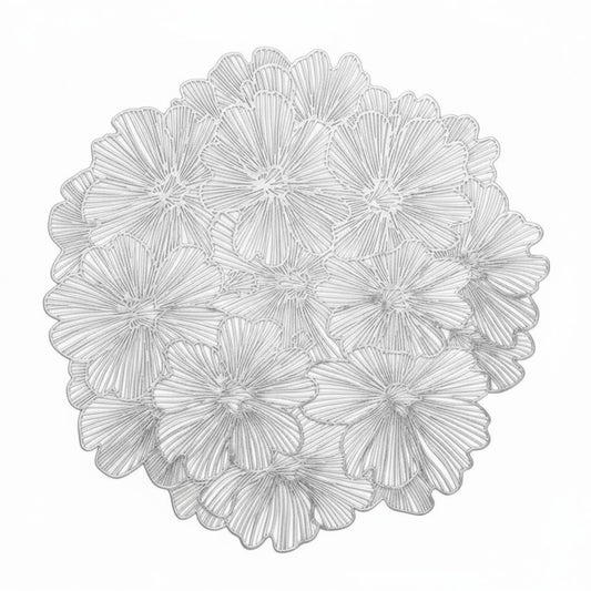 Anna-Kaci Floral Cutout Round Placemat with Delicate Petal Detailing