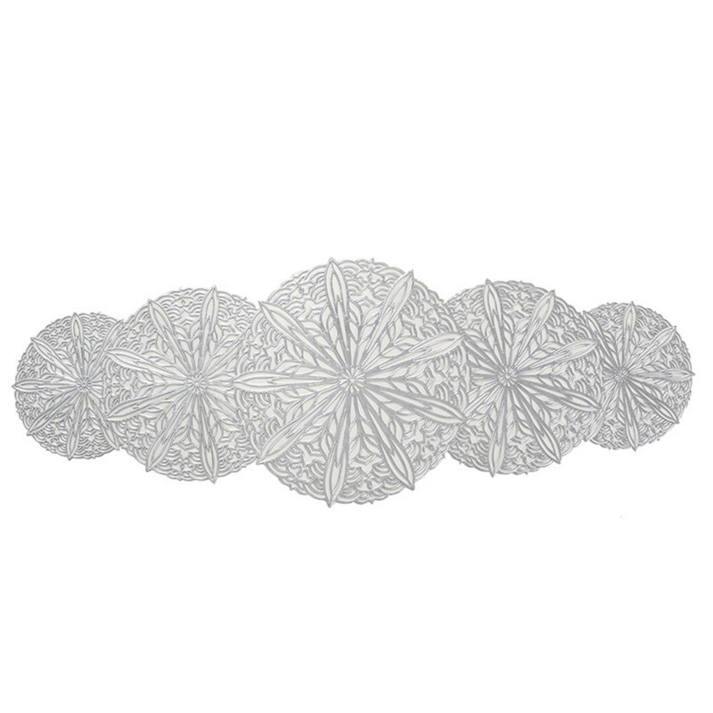 Anna-Kaci Decorative Floral Lace Table Mat with Layered Circular Design
