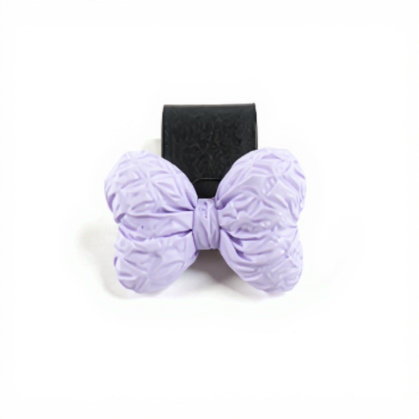 Anna-Kaci 2-Piece Textured Bow Car Air Vent Clip Set with Decorative Lavender Design