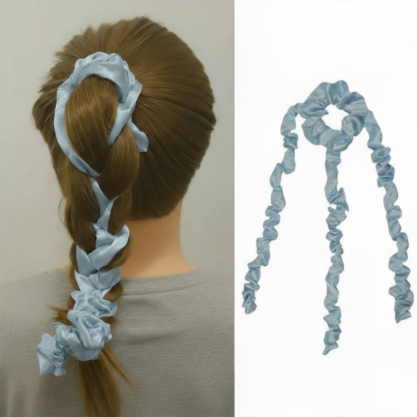Anna-Kaci Satin Elastic Curling Ribbon with Extended Ties for Heatless Waves