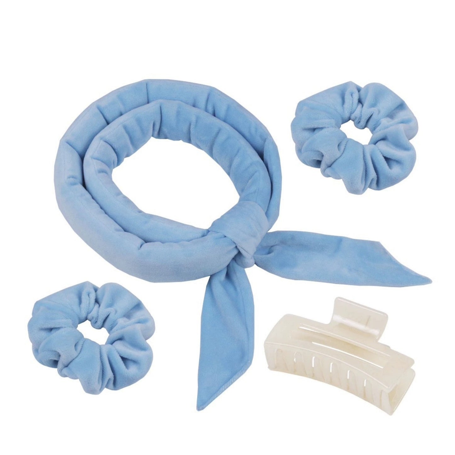 Anna-Kaci Plush Heatless Curling Headband Set with Scrunchies for Soft, Damage-Free Curls
