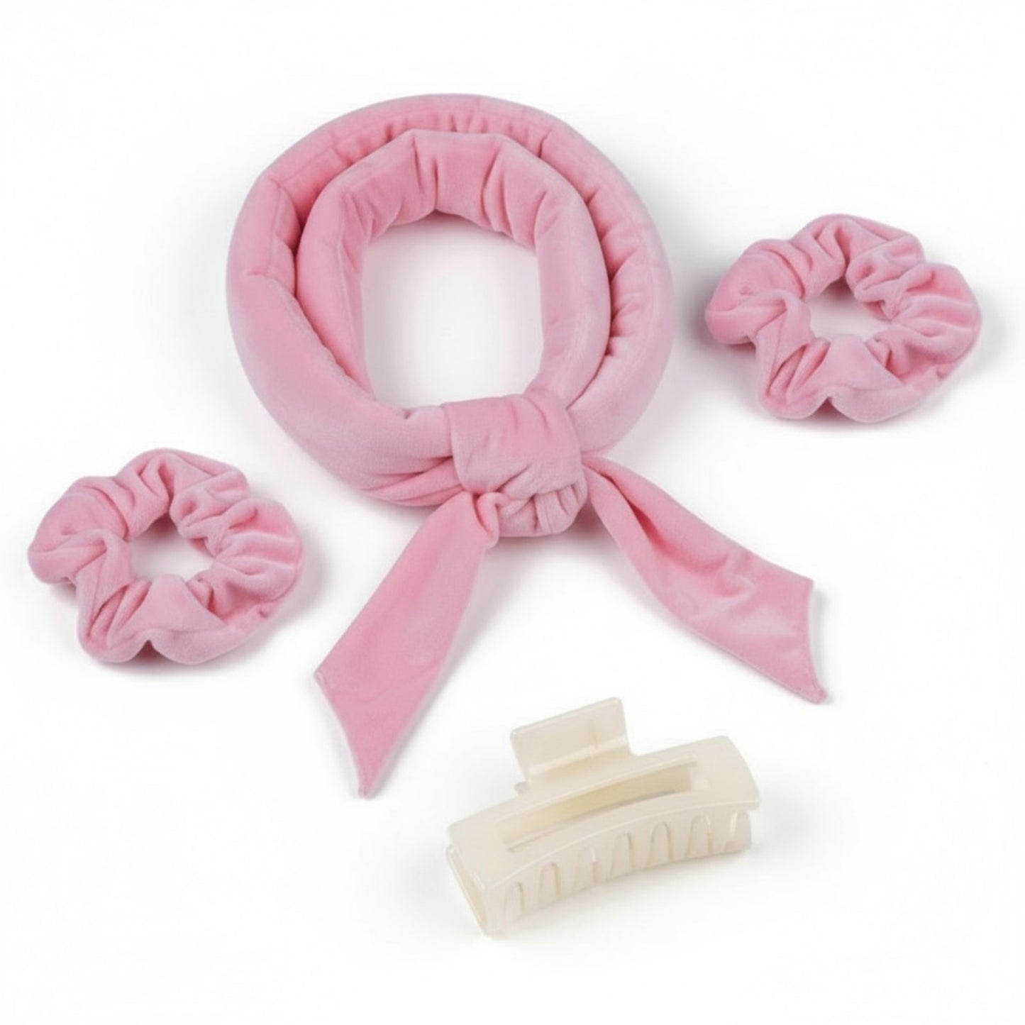 Anna-Kaci Plush Heatless Curling Headband Set with Scrunchies for Soft, Damage-Free Curls
