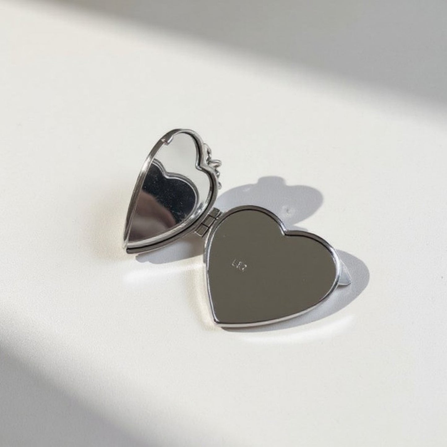 Anna-Kaci Silver Heart Locket Keychain with 3D Bow Detail and Clasp Ring