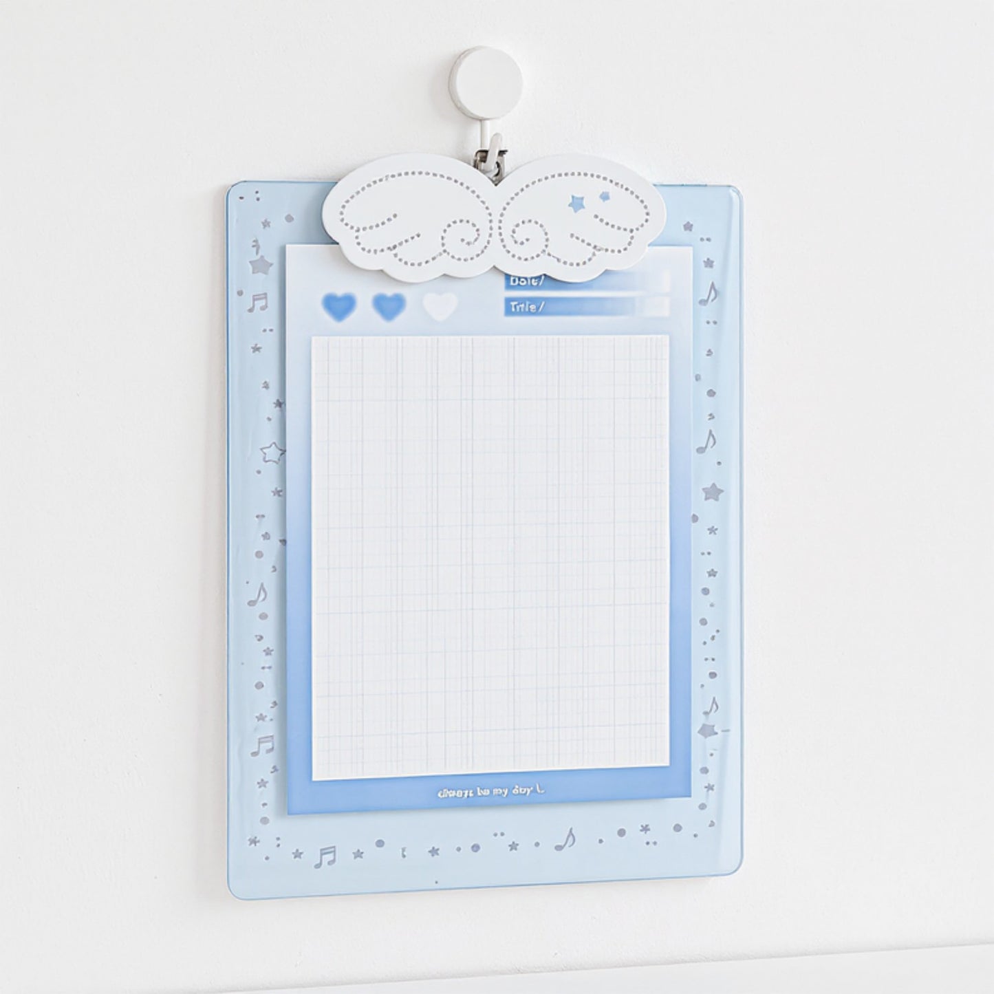 Anna-Kaci Angel Cloud-Themed Cardboard Clamp with Decorative Border and Stationery Paper