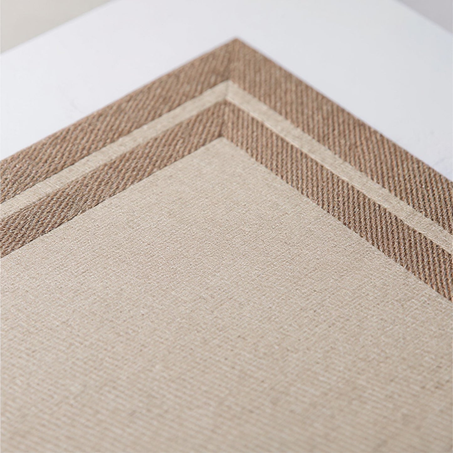 Anna-Kaci 2-Piece Rectangular Woven Placemat with Subtle Horizontal Stripe Texture