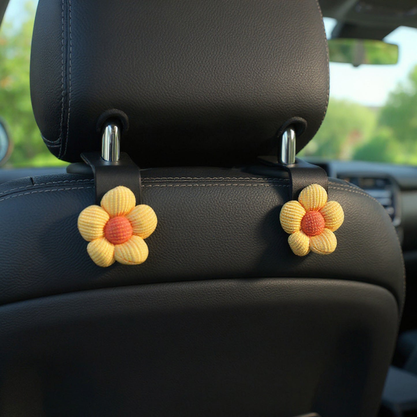 Anna-Kaci Flower Car Seat Headrest Hooks Set for Bag and Purse Hanging Organizer