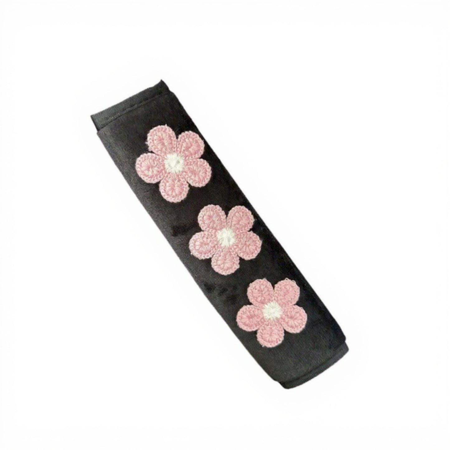 Anna-Kaci Floral Embroidered Seat Belt Covers Set with Soft Plush Padding