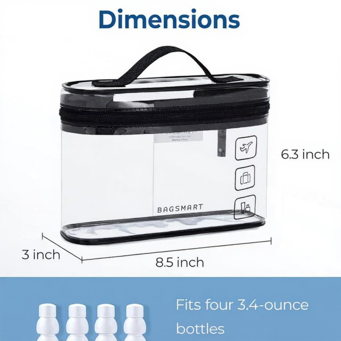 Anna-Kaci Clear Travel Toiletry Bag with 180¡ã Wide Opening and Waterproof PVC Design