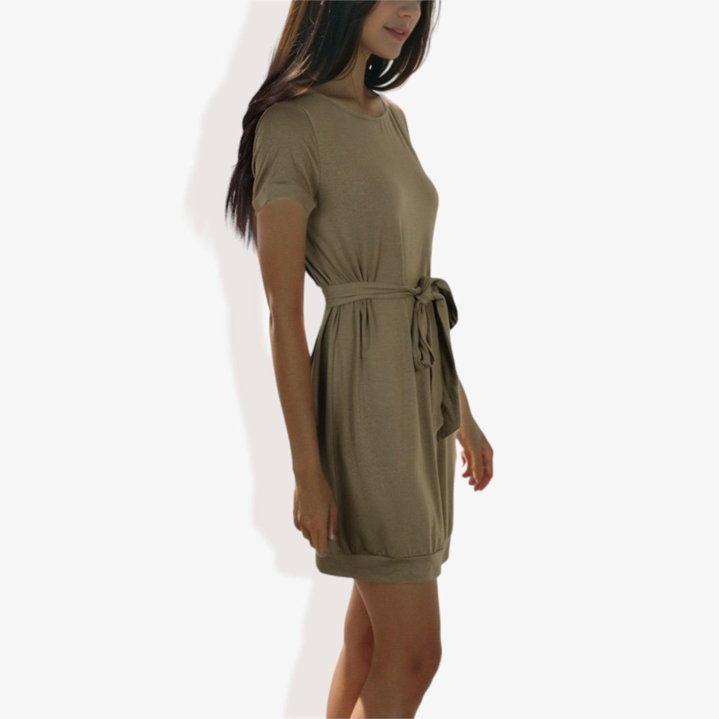 Vestido casual de manga corta para mujer Anna-Kaci con lazo en la cintura Diseño cómodo y versátil perfecto para uso diario y salidas informales