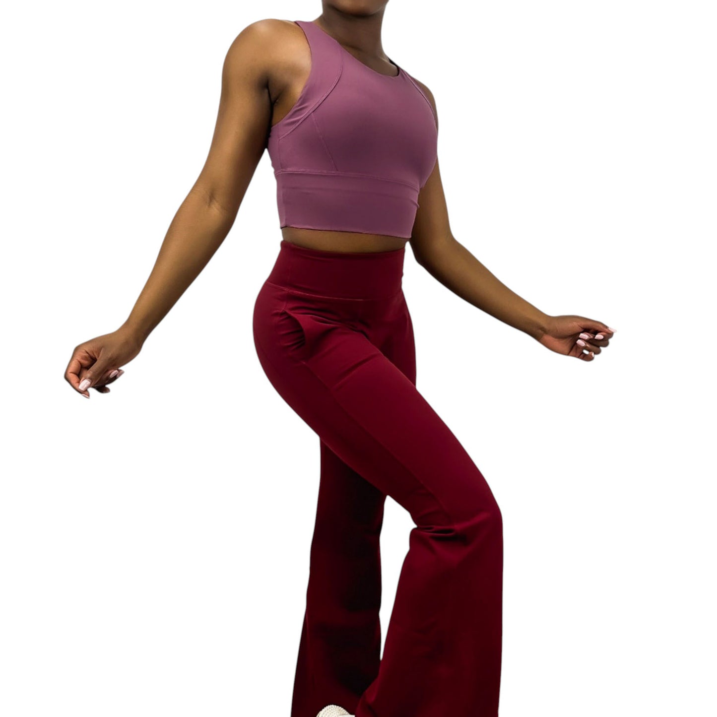 Anna-Kaci Active Women's High Neck Seamless Crop Tank Top with Wide Straps and Stretch Compression Fit