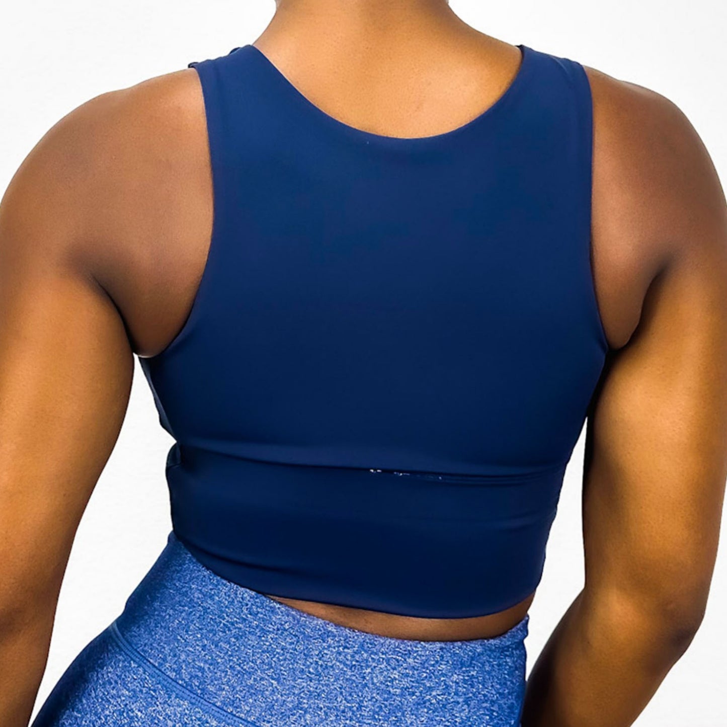 Anna-Kaci Active Women's High Neck Seamless Crop Tank Top with Wide Straps and Stretch Compression Fit