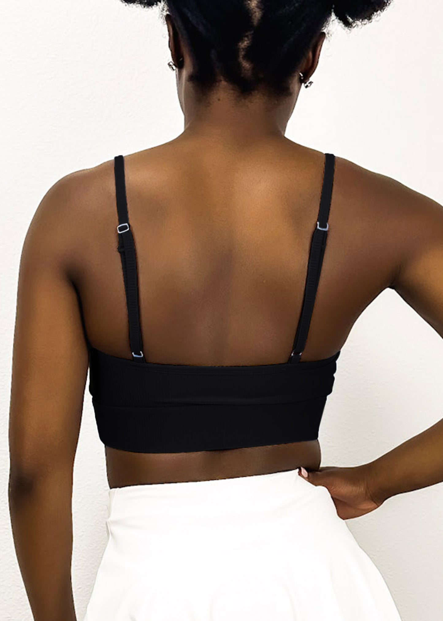 Ribbed Scoop Neck Thin Tank Sports Bra