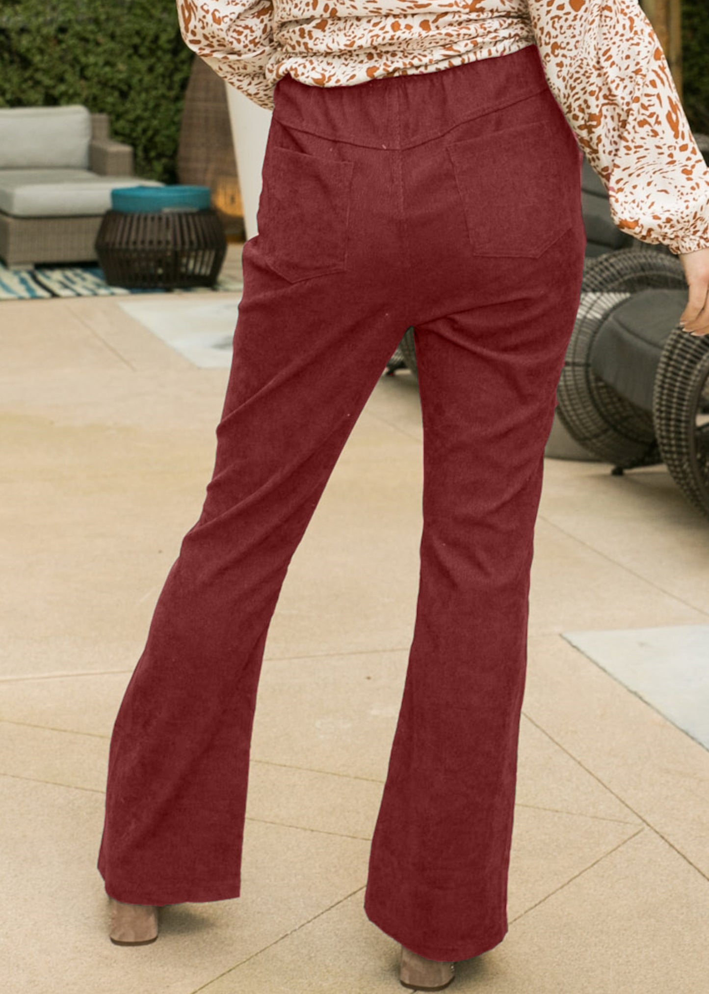 Pantalones de pana de color liso