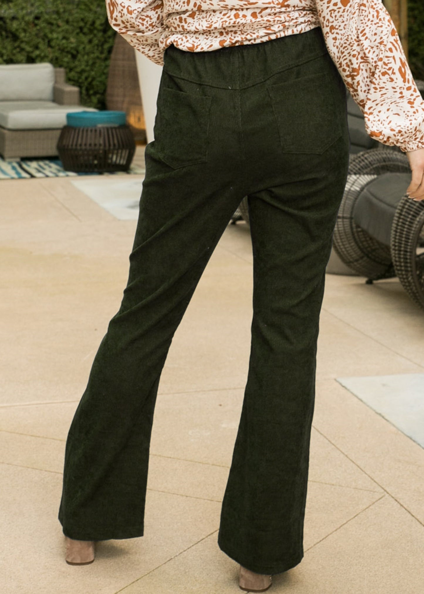 Pantalones de pana de color liso
