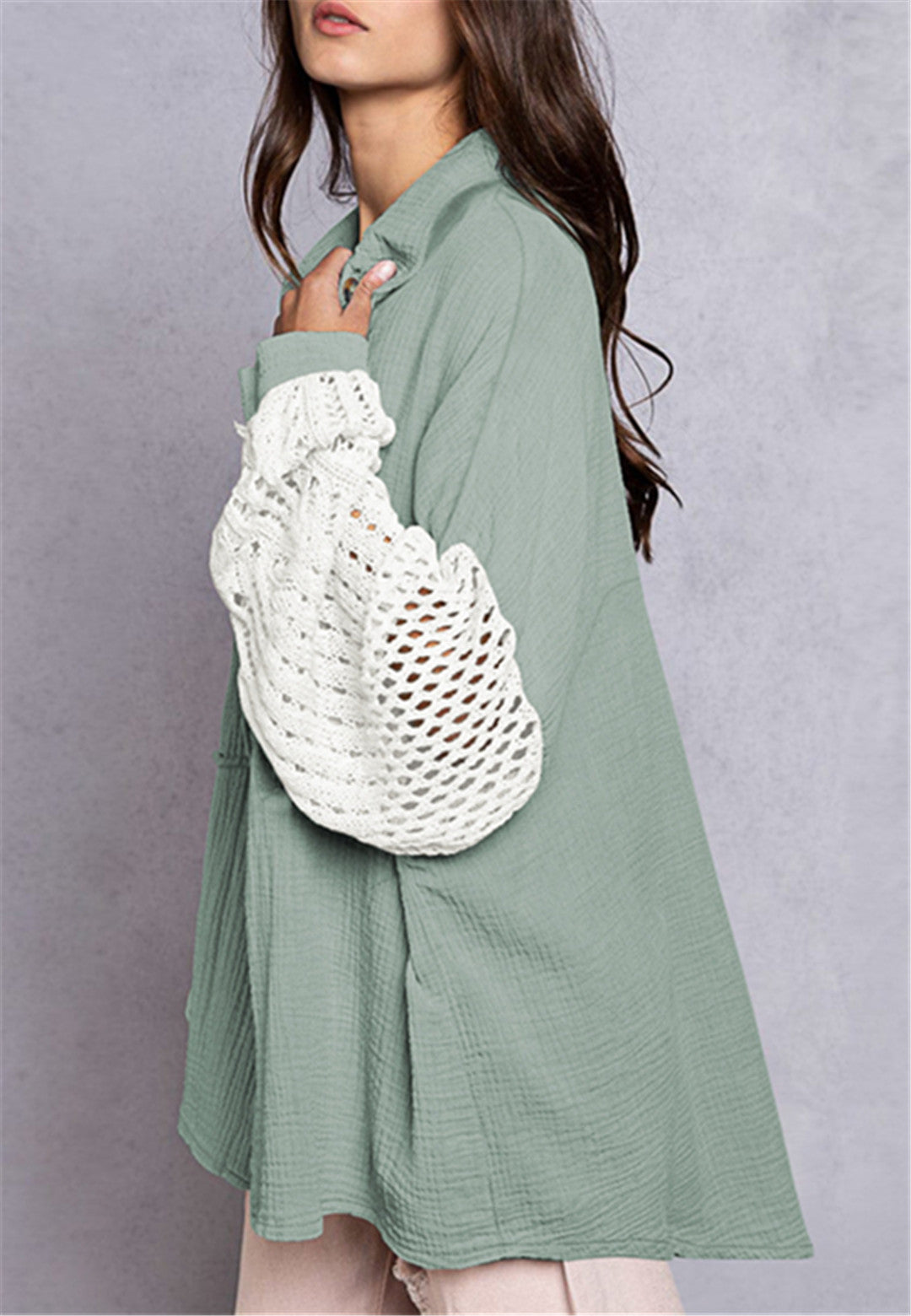 Camisa texturizada con hombros caídos