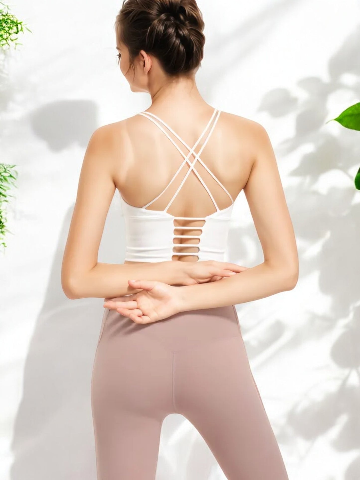 Racerback Scoop Neck Sports Bra with Stretchy Supportive Fit
