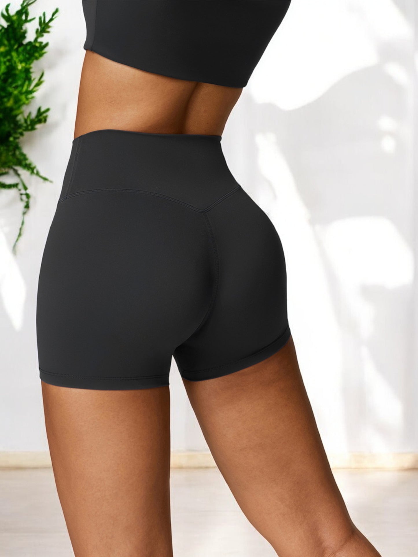 High Waist Seamless Athletic Shorts with Sculpting Fit