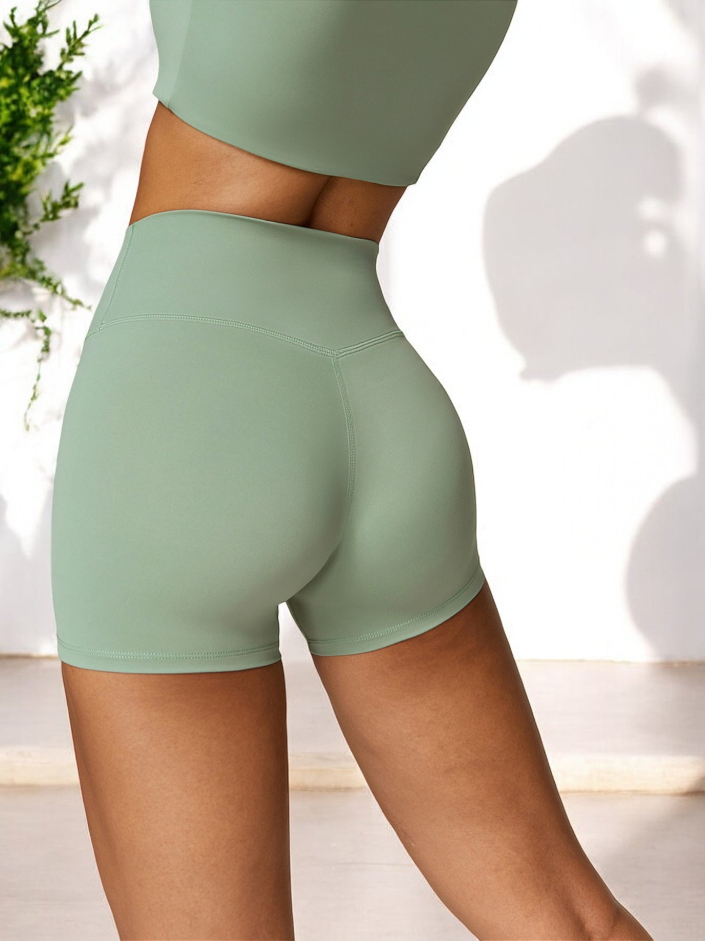 High Waist Seamless Athletic Shorts with Sculpting Fit