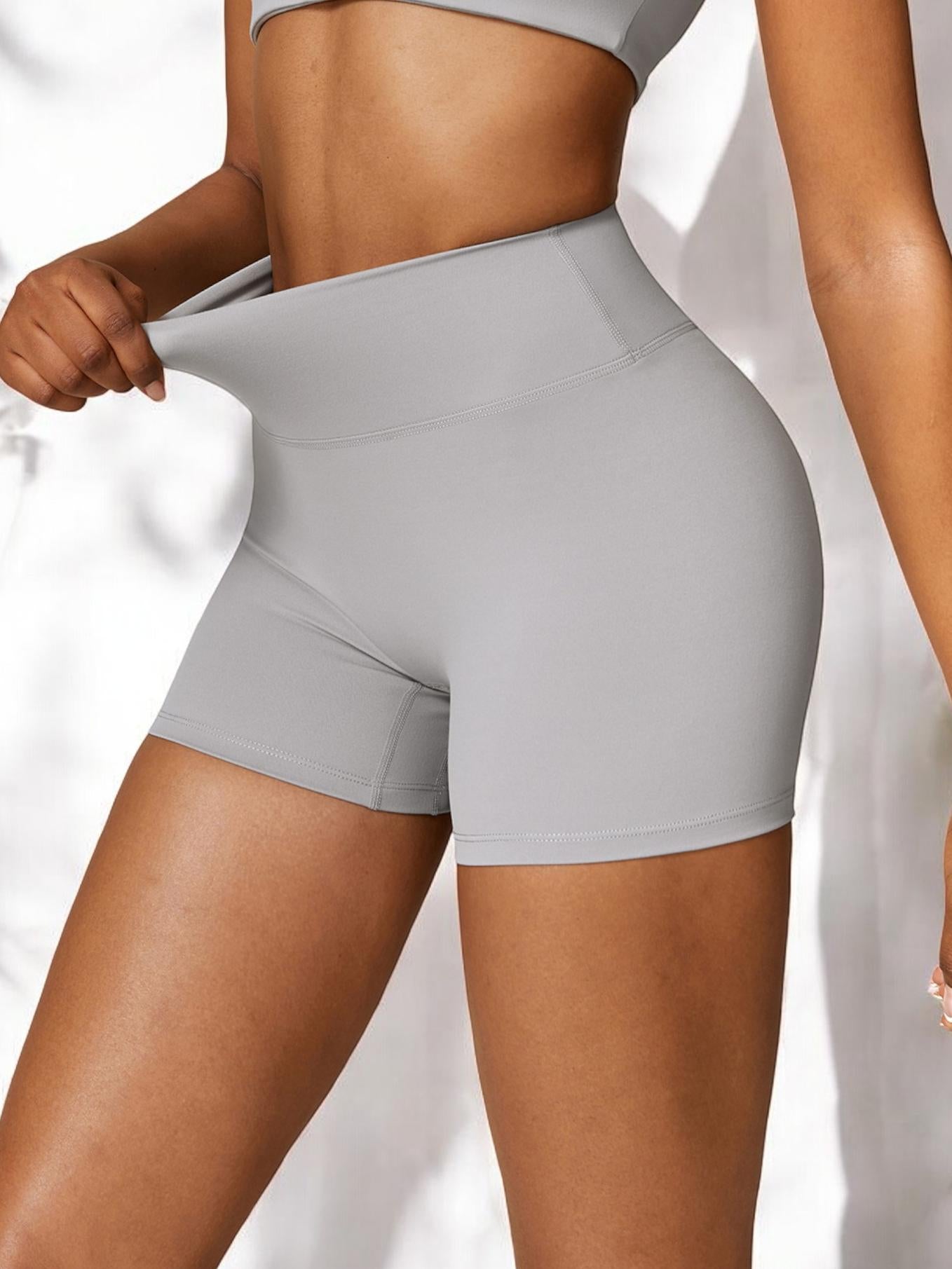 High Waist Seamless Athletic Shorts with Sculpting Fit