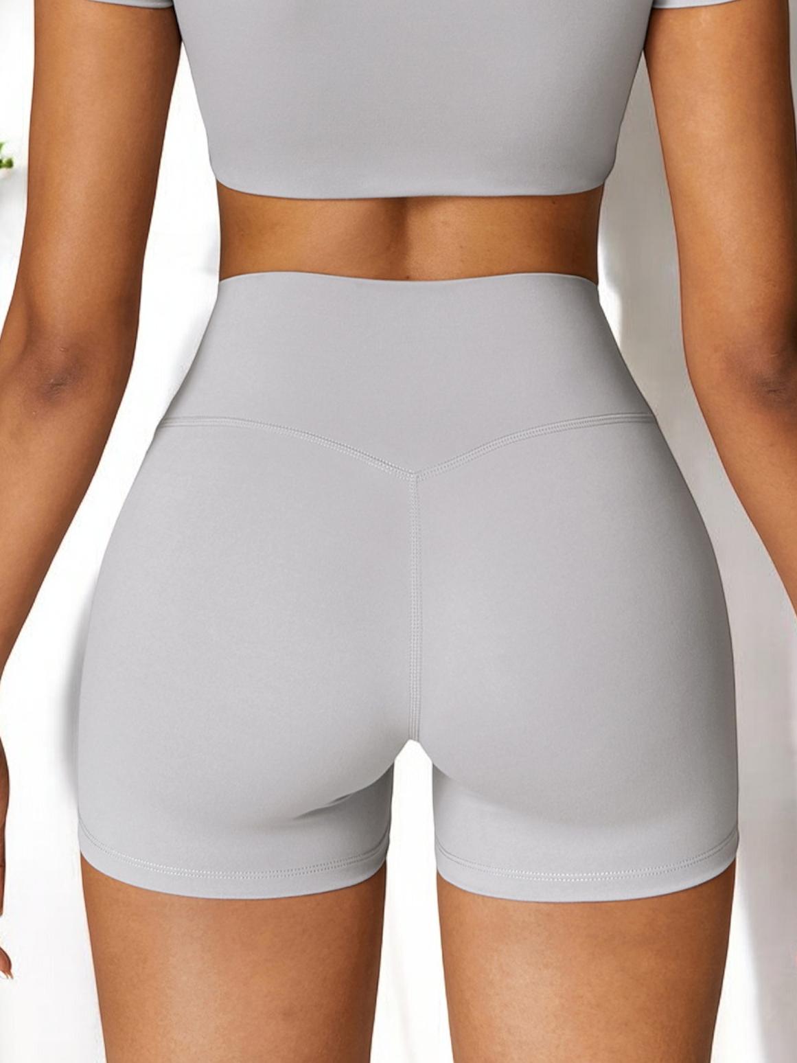 High Waist Seamless Athletic Shorts with Sculpting Fit