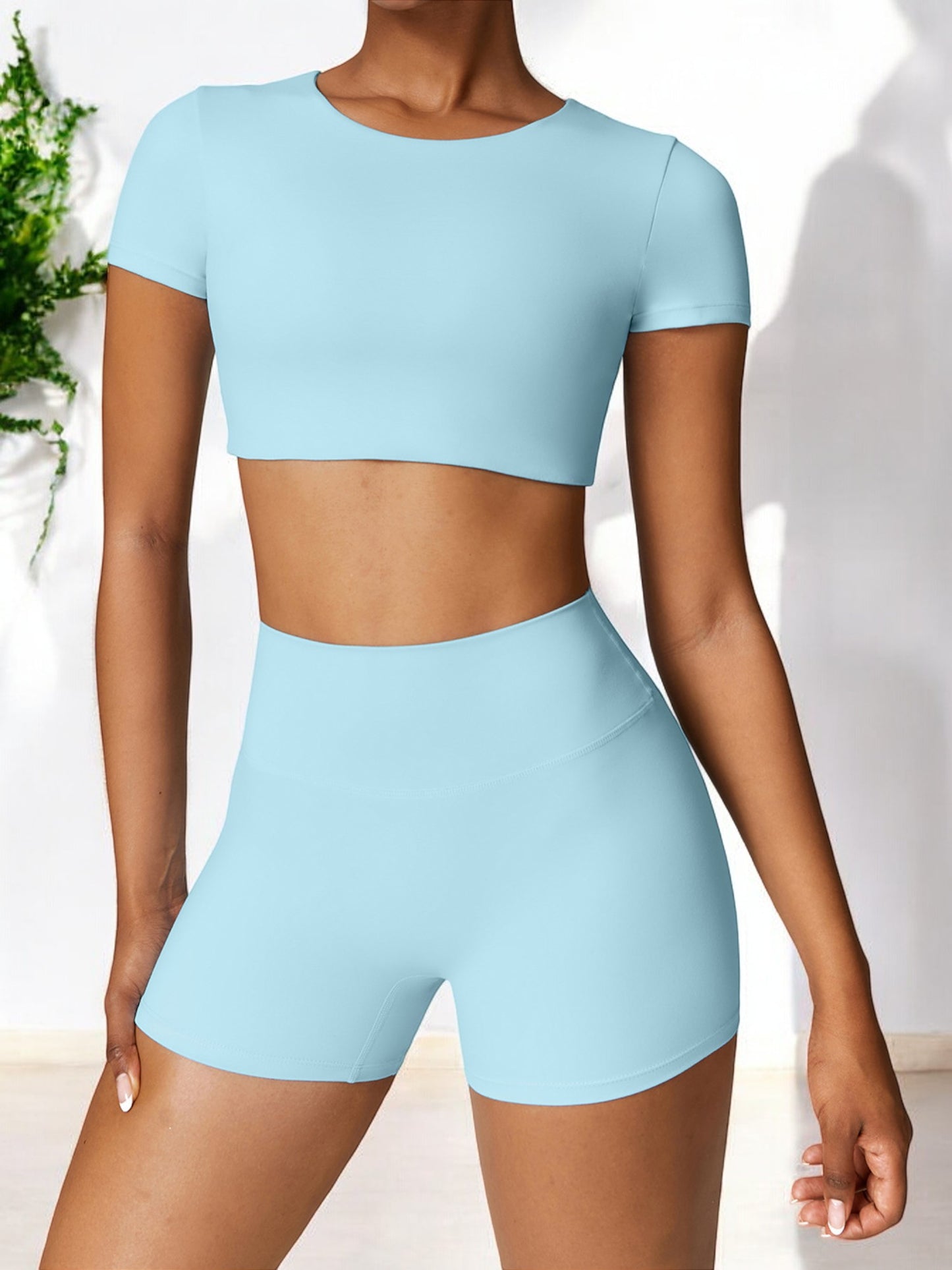High Waist Seamless Athletic Shorts with Sculpting Fit