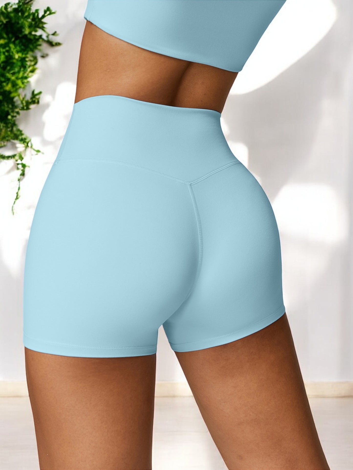 High Waist Seamless Athletic Shorts with Sculpting Fit
