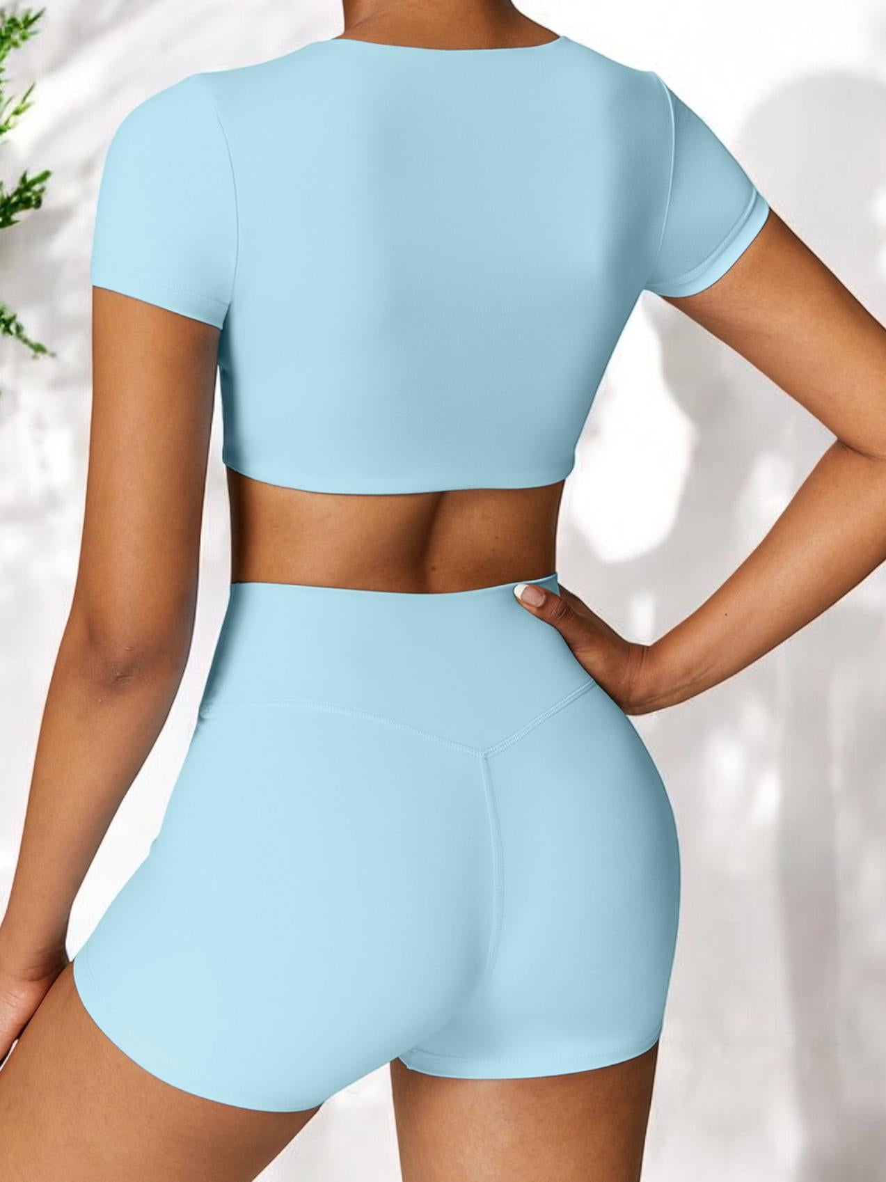 High Waist Seamless Athletic Shorts with Sculpting Fit