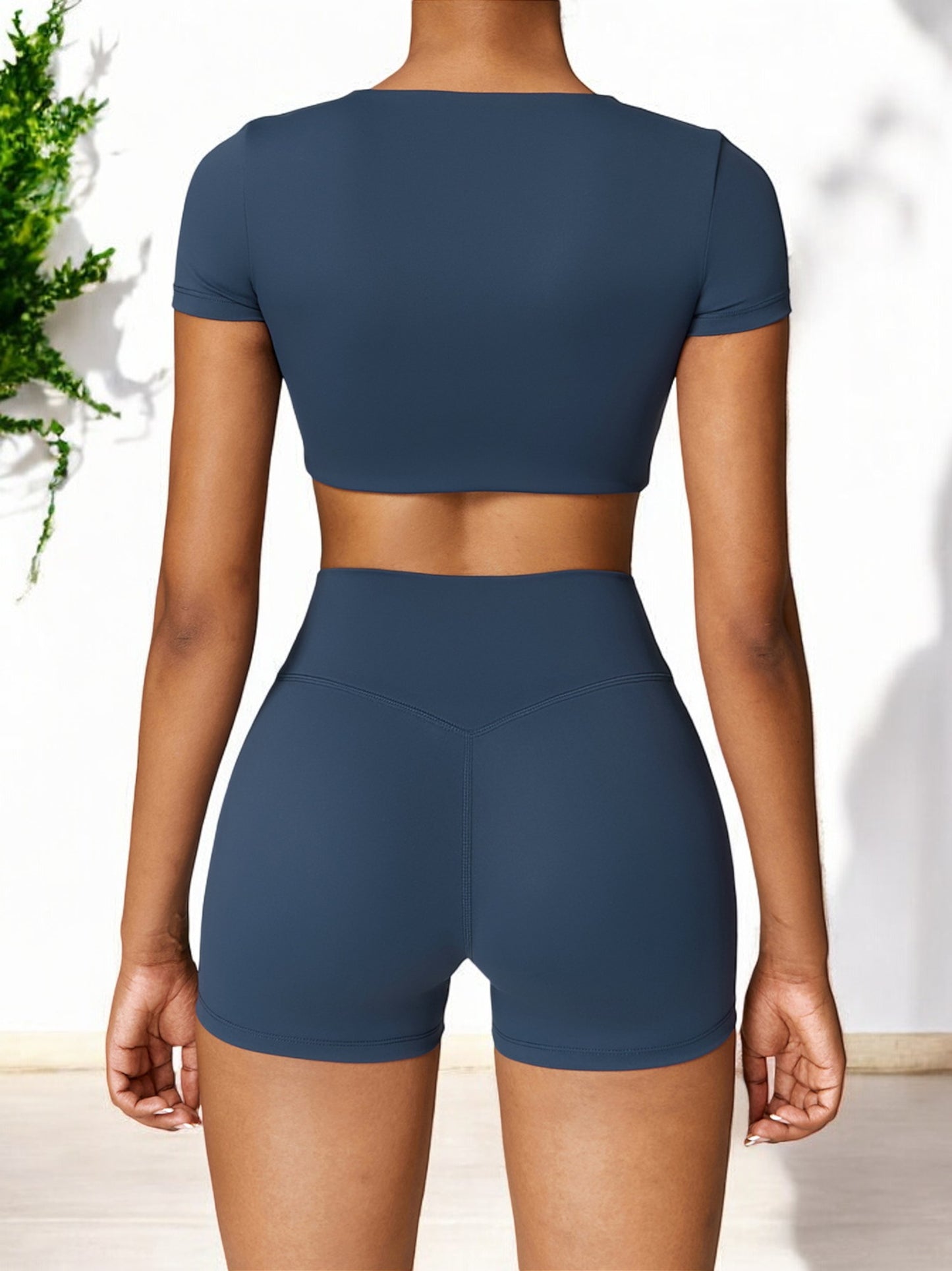 High Waist Seamless Athletic Shorts with Sculpting Fit