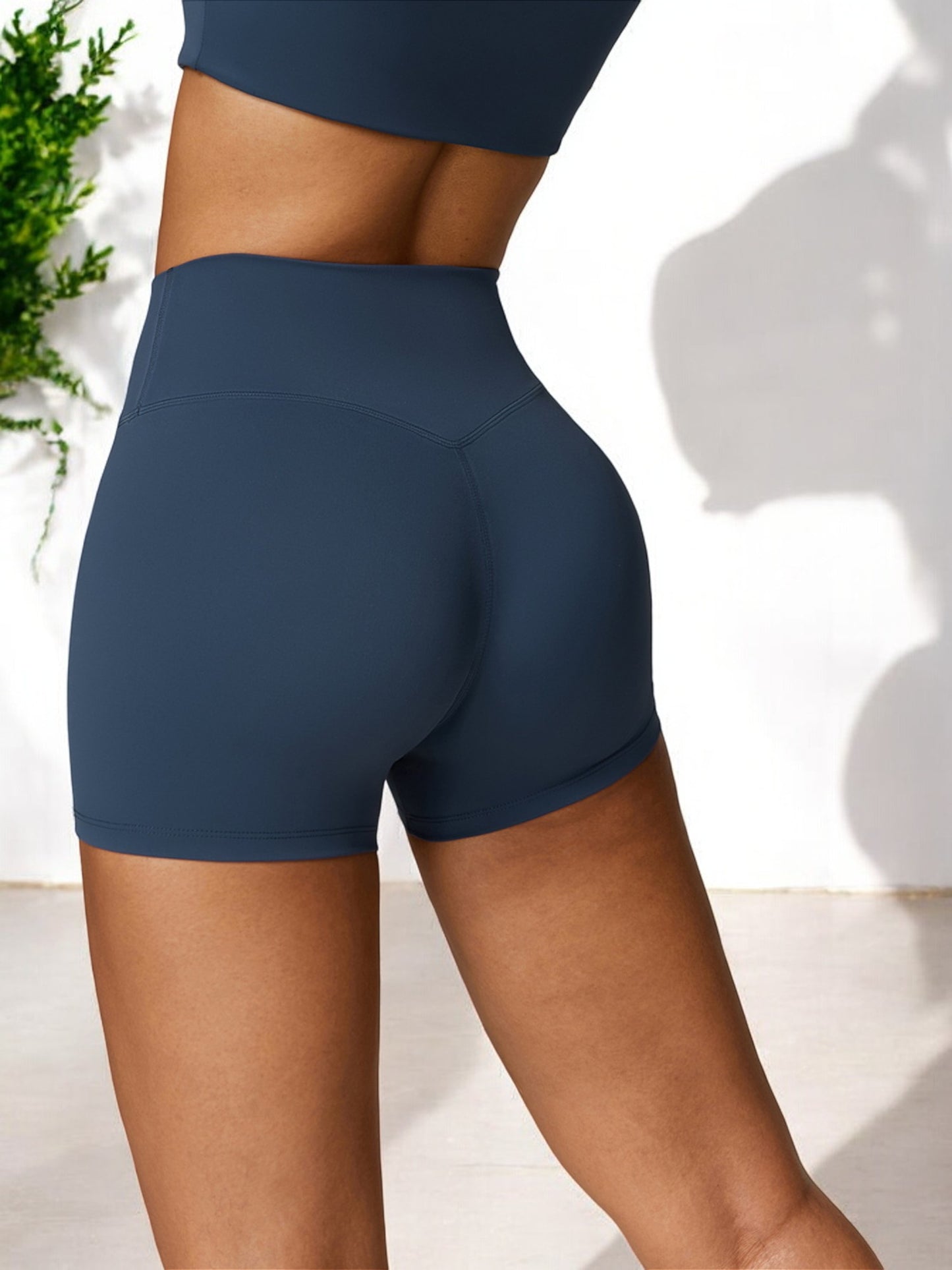 High Waist Seamless Athletic Shorts with Sculpting Fit