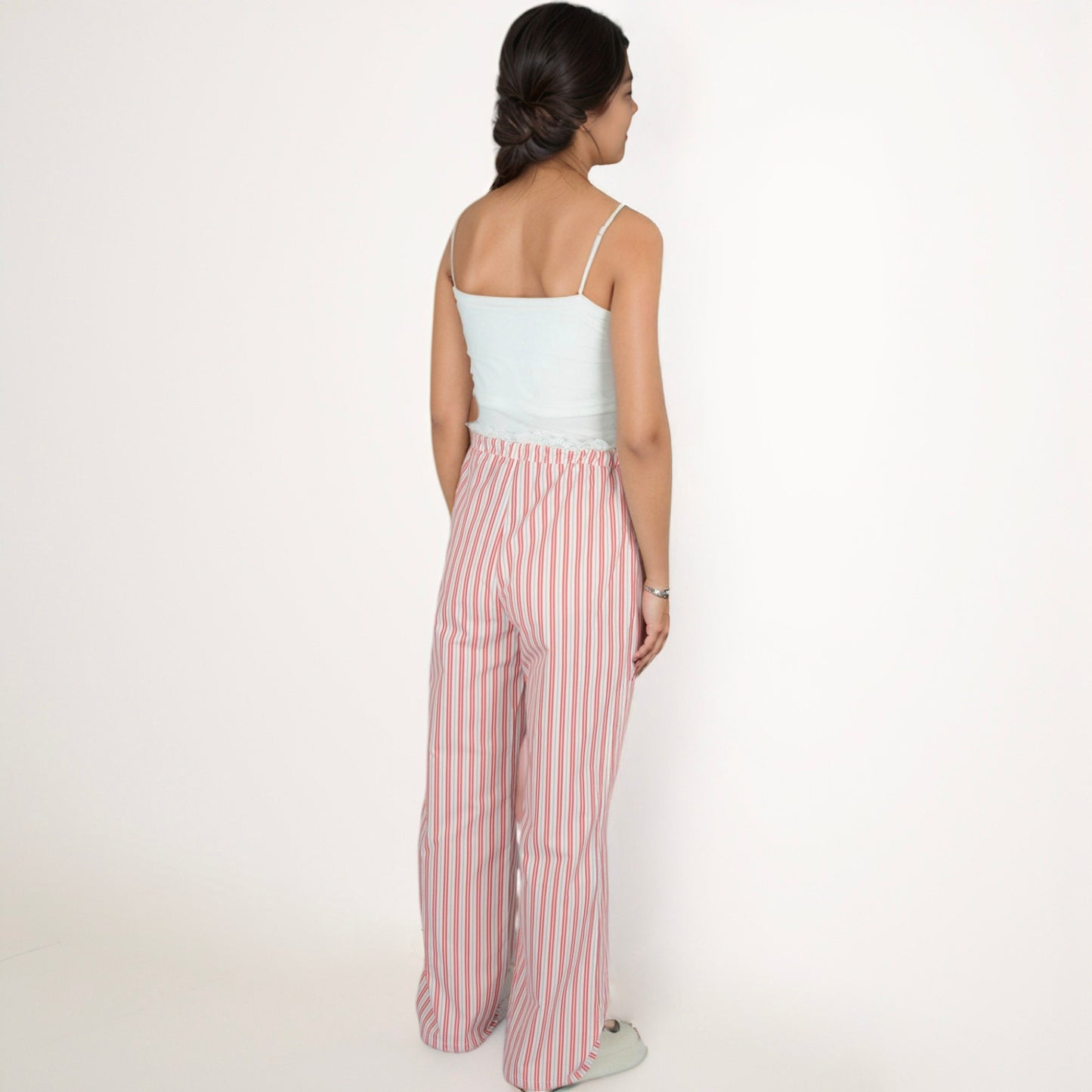 Anna-Kaci Lounge Women's Vertical Stripe Lounge Pants with Drawstring Waist and Relaxed Fit