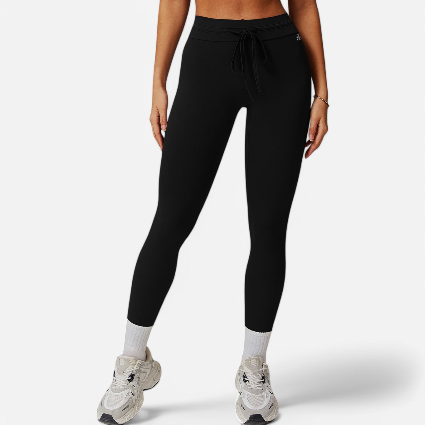 Anna-Kaci Women's High Waist Drawstring Leggings with Stretchy Fit