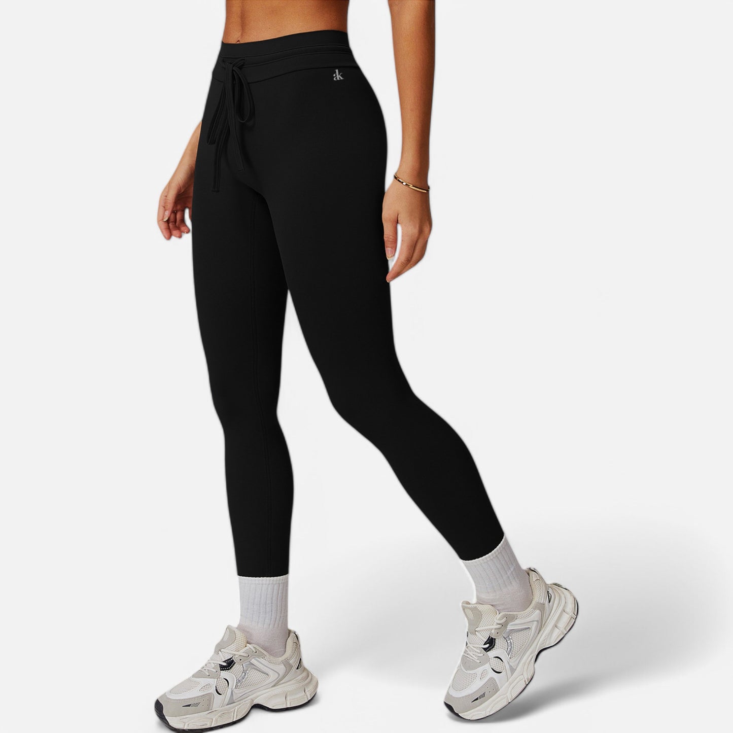 Anna-Kaci Women's High Waist Drawstring Leggings with Stretchy Fit
